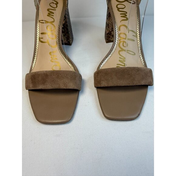 Sam Edelman Daniella Block Heel Sandals Women Size 9.5M Brown Leather Shoes - Picture 5 of 14